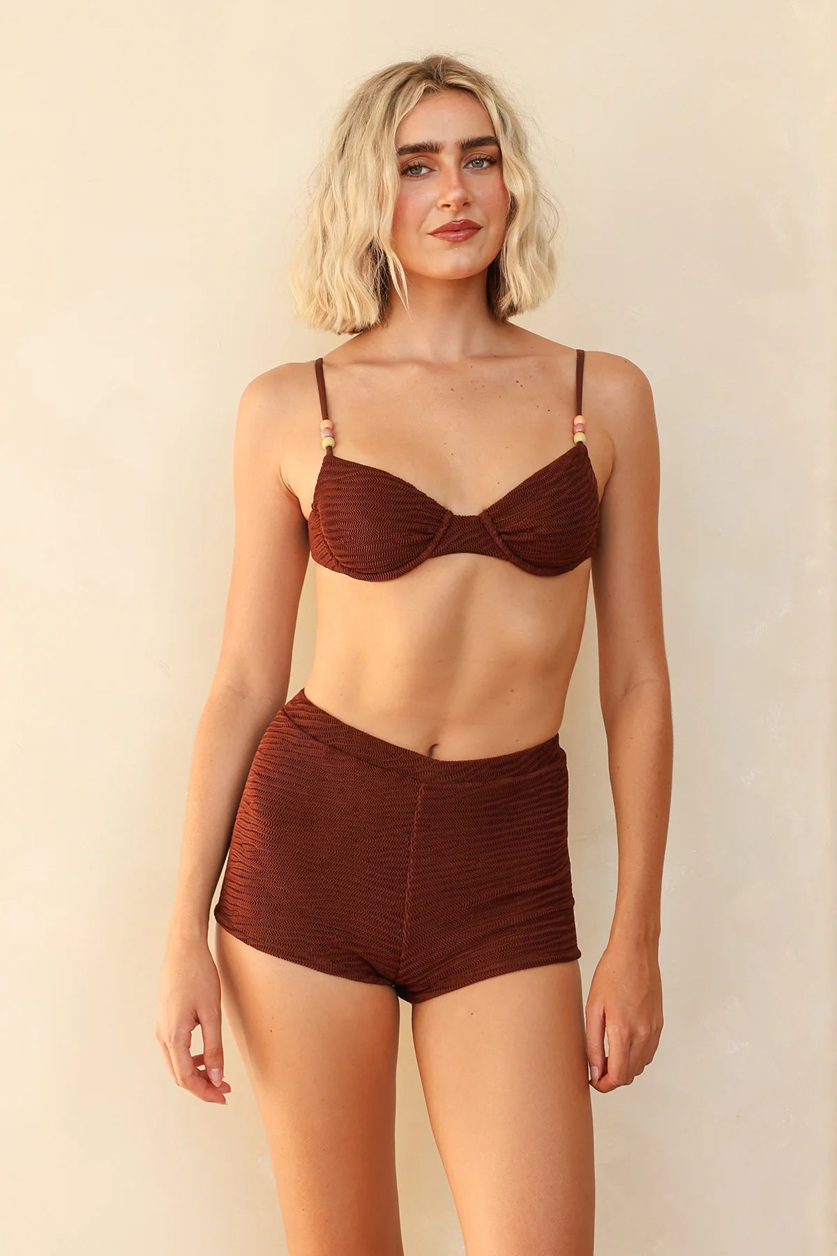 Mocha Crinkle Underwire Full Set