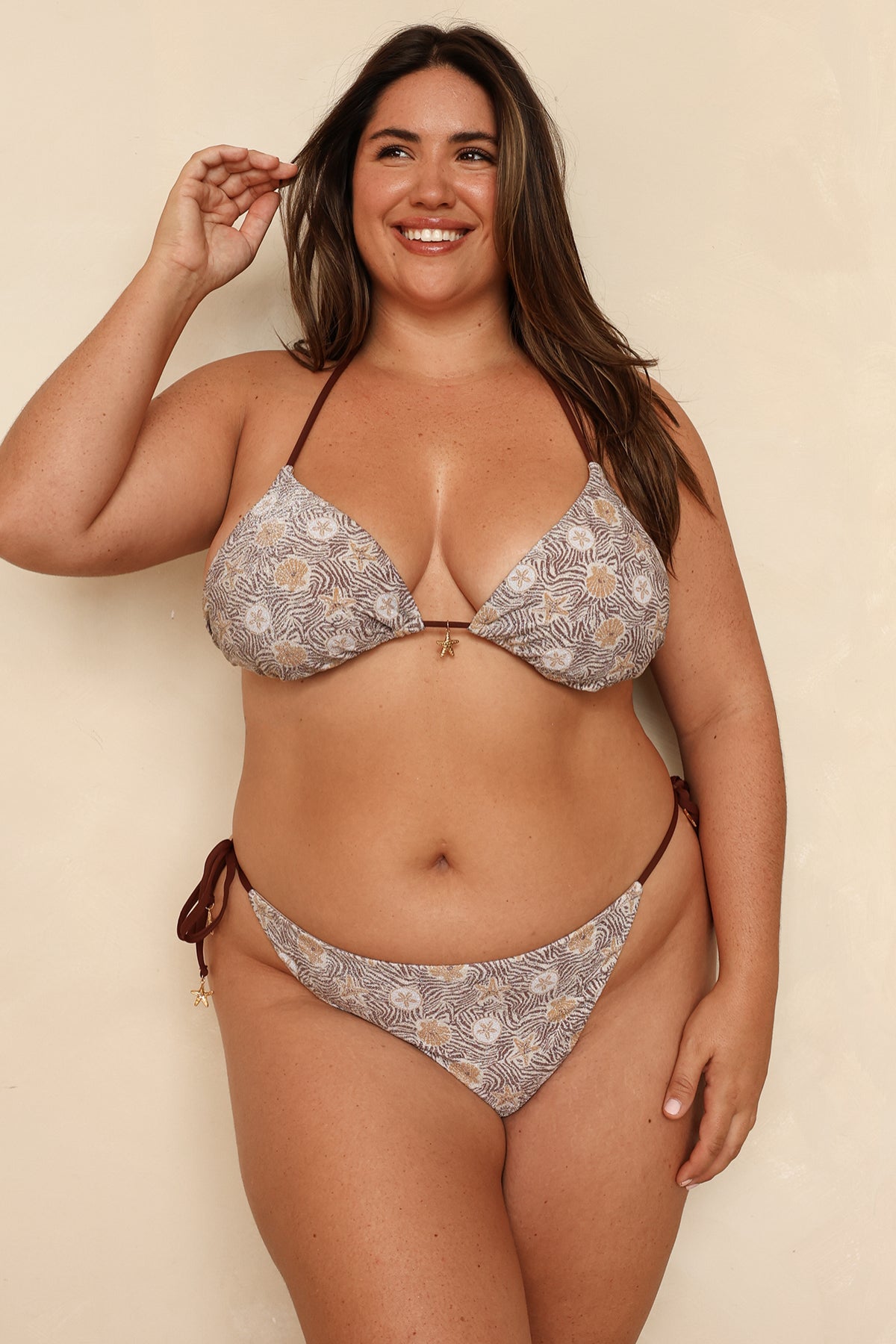 Palm Tie Back Triangle Bikini Top - Image 9